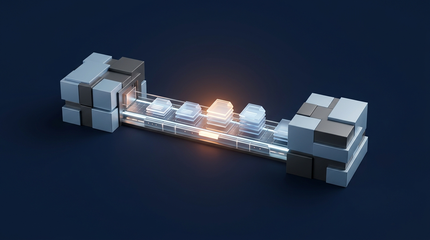 Editorial 3D concept representing secure examination file exchange